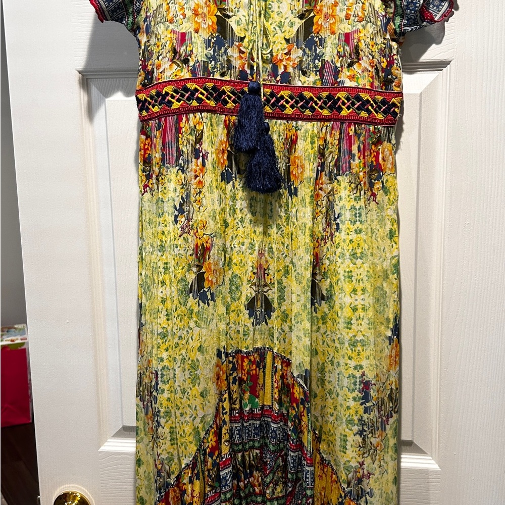 Floral High Low Dress with Tassel Detail